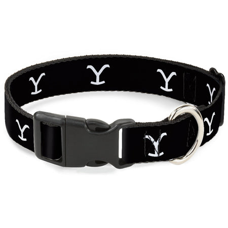 Yellowstone Y Logo Black and White Plastic Clip Pet Collar