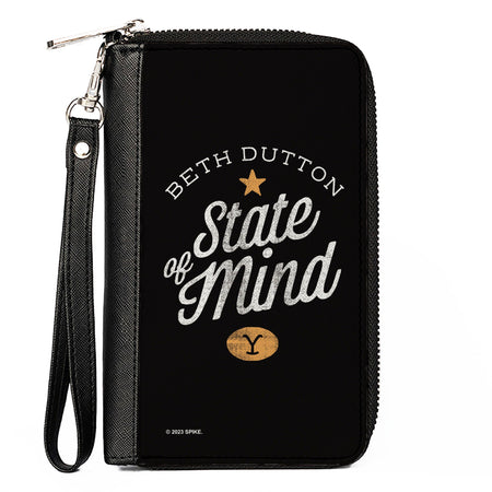 Front view of the Yellowstone Beth Dutton State of Mind Zip Around Wallet.