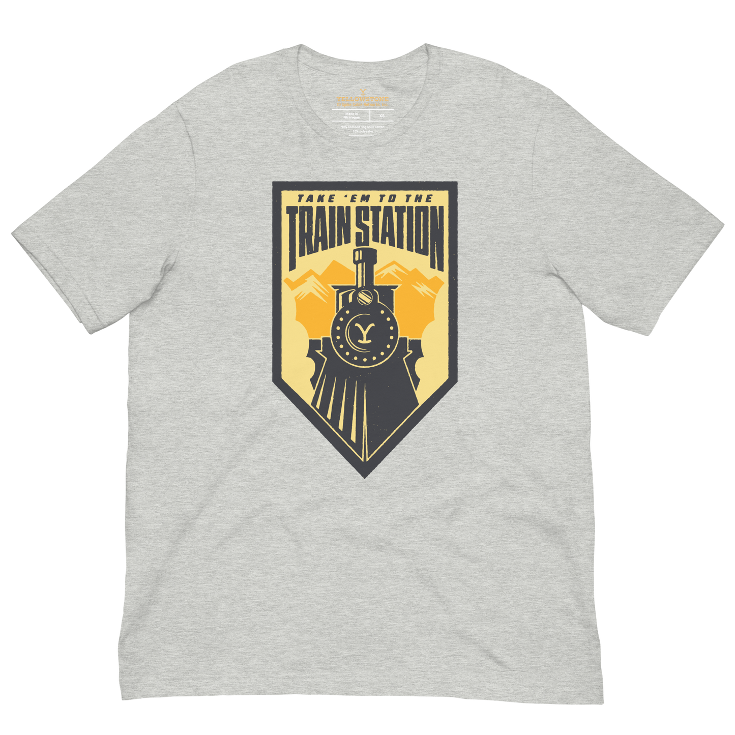 Yellowstone Take 'Em To The Train Station Badge Adult T-Shirt Charcoal