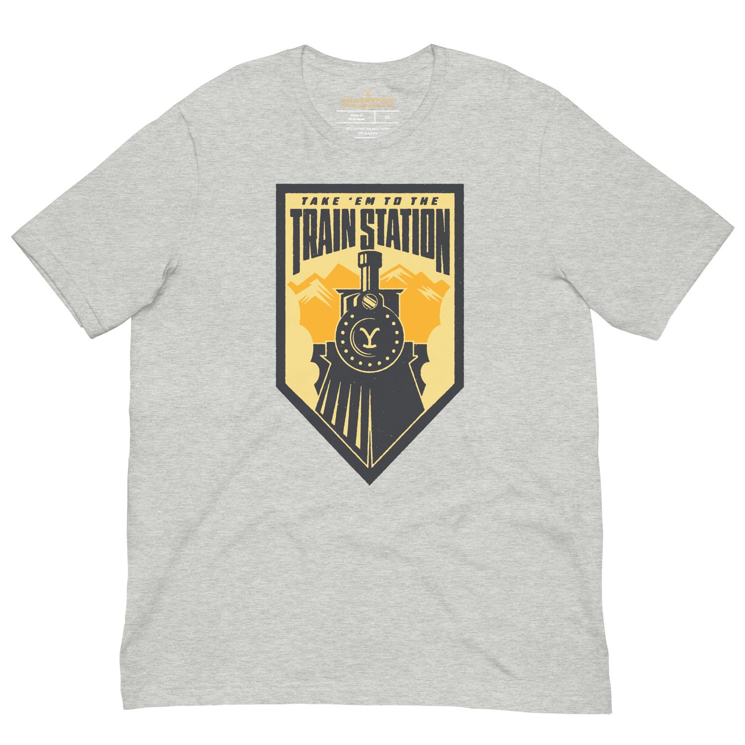 Yellowstone Take 'Em To The Train Station Badge Adult T-Shirt Charcoal