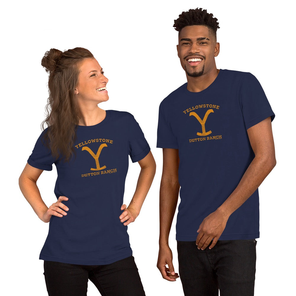 Yellowstone Dutton Ranch Distressed Logo Adult Short Sleeve T-Shirt