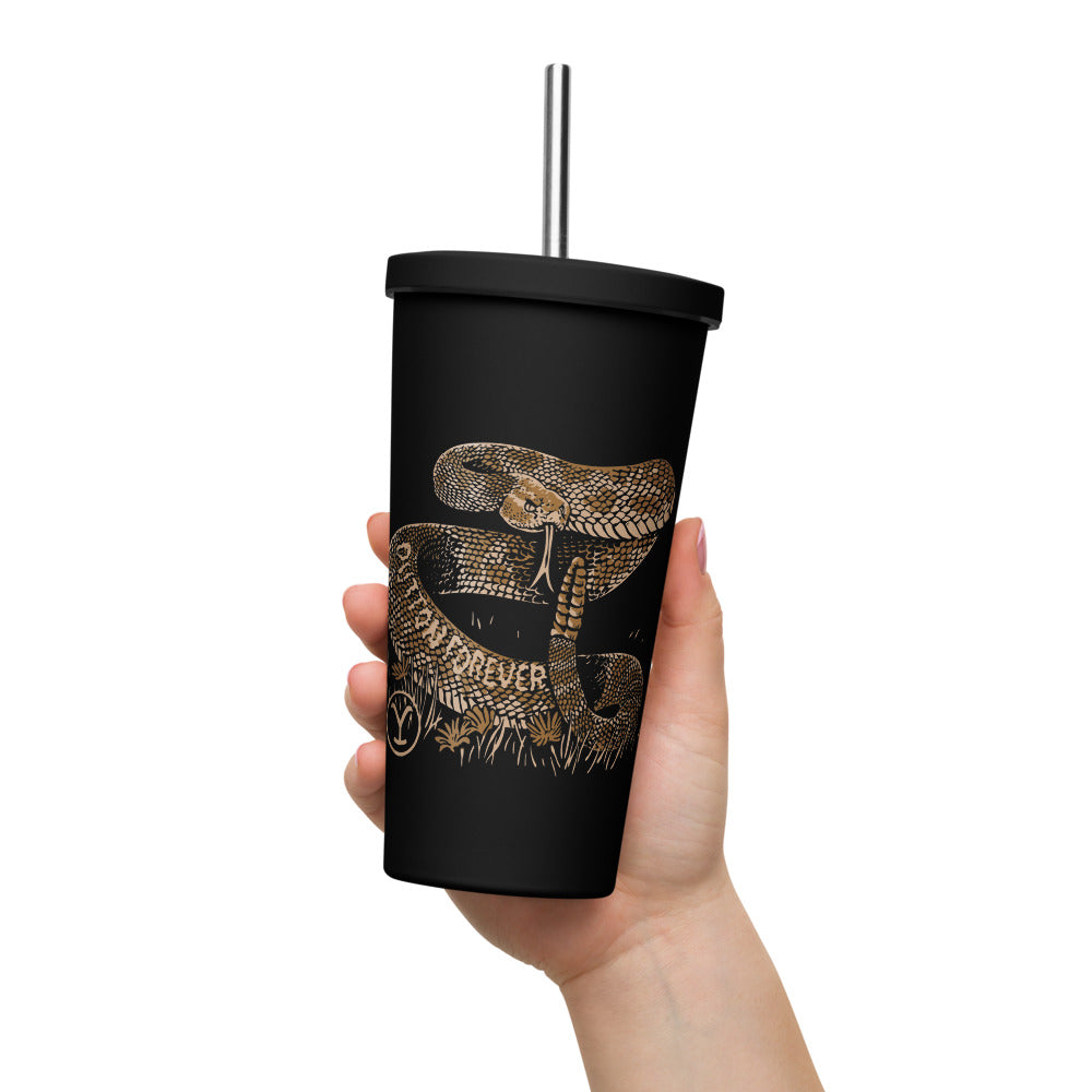 Yellowstone Snake Dutton Forever Insulated Tumbler with a Straw
