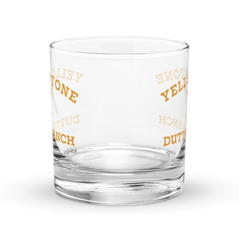 Yellowstone Dutton Ranch Logo Rocks Glass