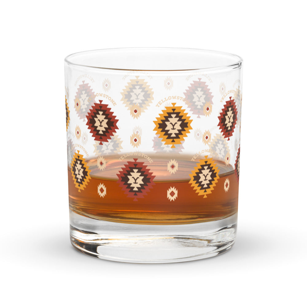 Yellowstone Pattern Rocks Glass