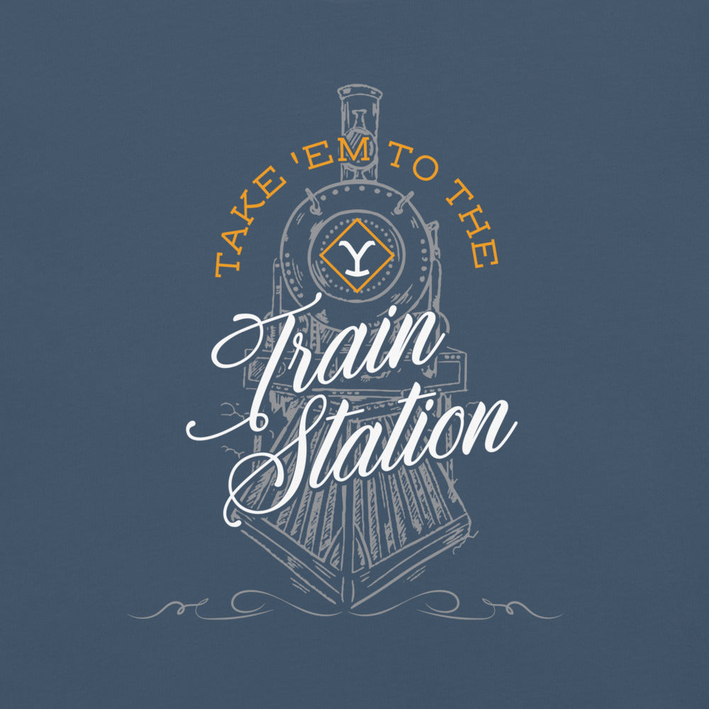 Yellowstone Take 'Em To The Train Station Unisex Comfort Colors T-Shirt Midnight