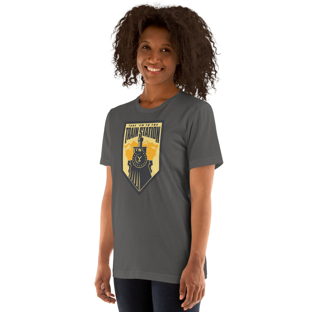 Yellowstone Take 'Em To The Train Station Badge Adult T-Shirt