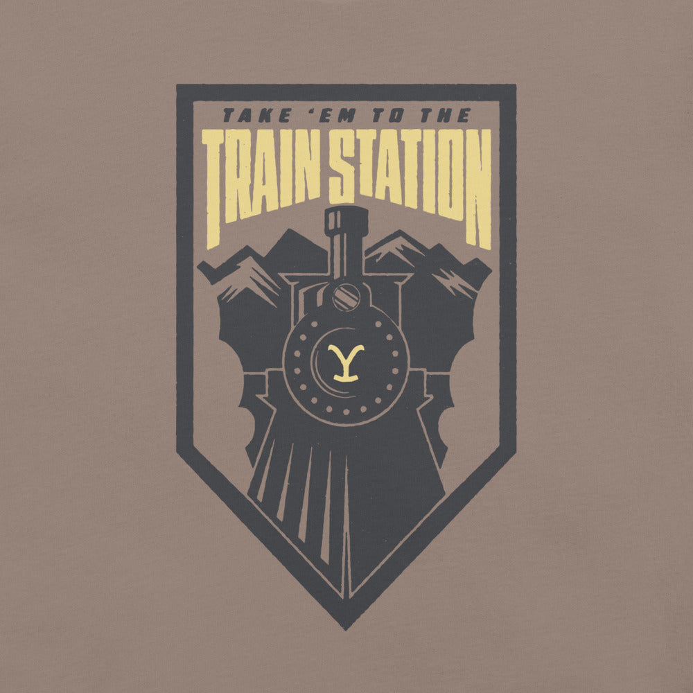 Yellowstone Take 'Em To The Train Station Badge Unisex T-Shirt Pebble