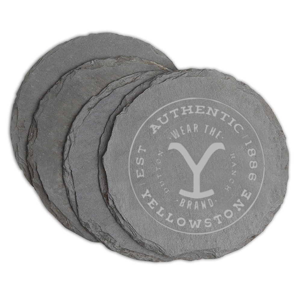 Yellowstone Coasters Authentic Etched Slate Coasters | Yellowstone Sho