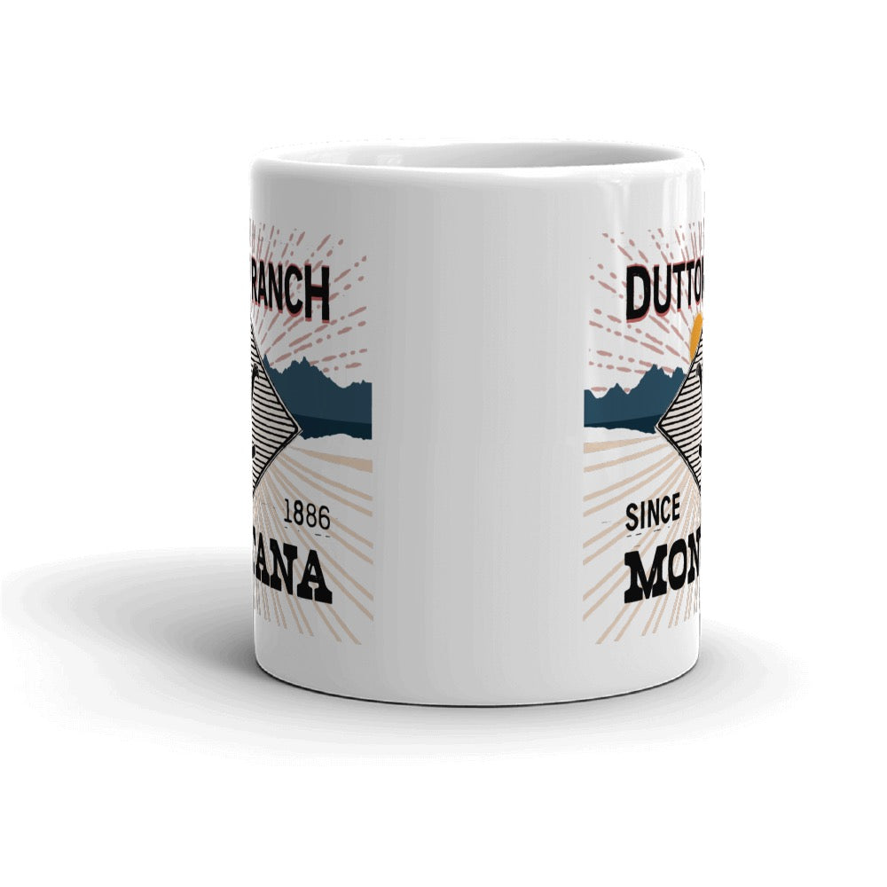 Yellowstone Dutton Ranch Montana White Mug