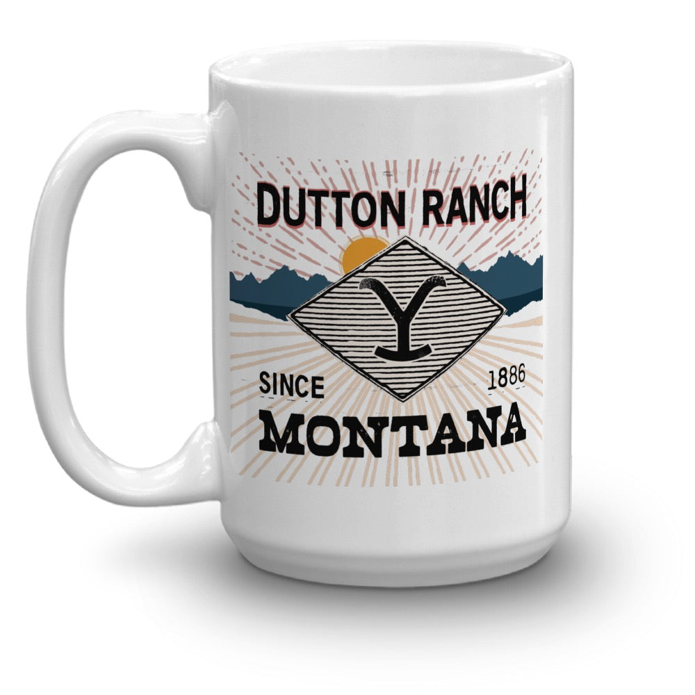 Yellowstone Dutton Ranch Montana White Mug