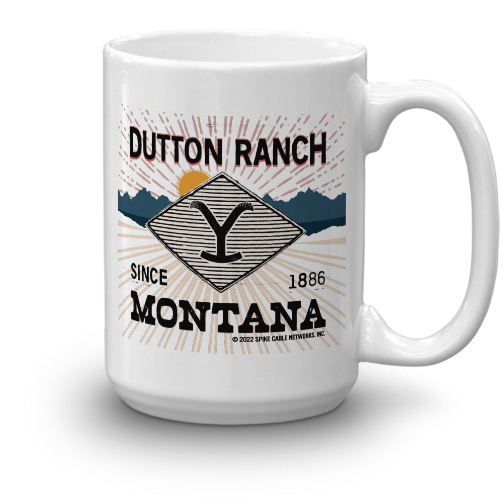 Yellowstone Dutton Ranch Montana White Mug