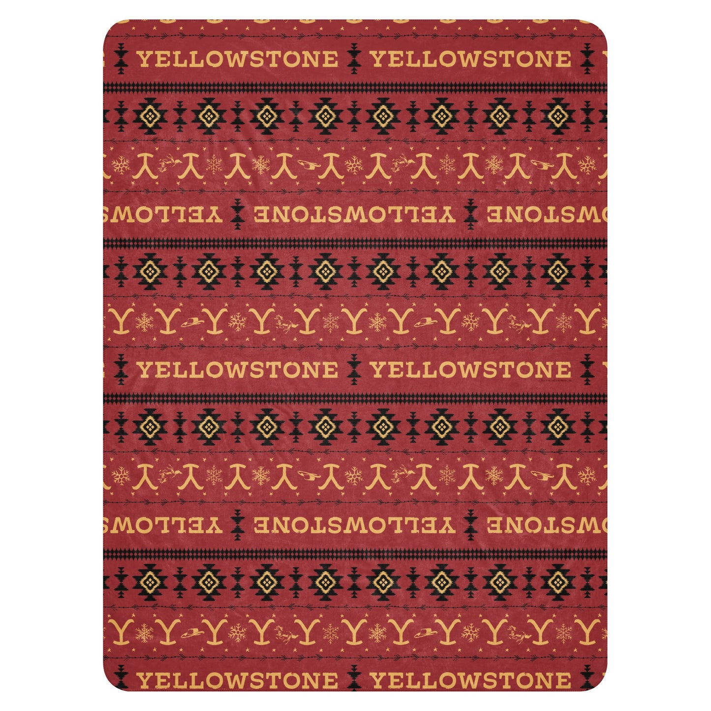 Yellowstone Holiday Aztec Sherpa Blanket