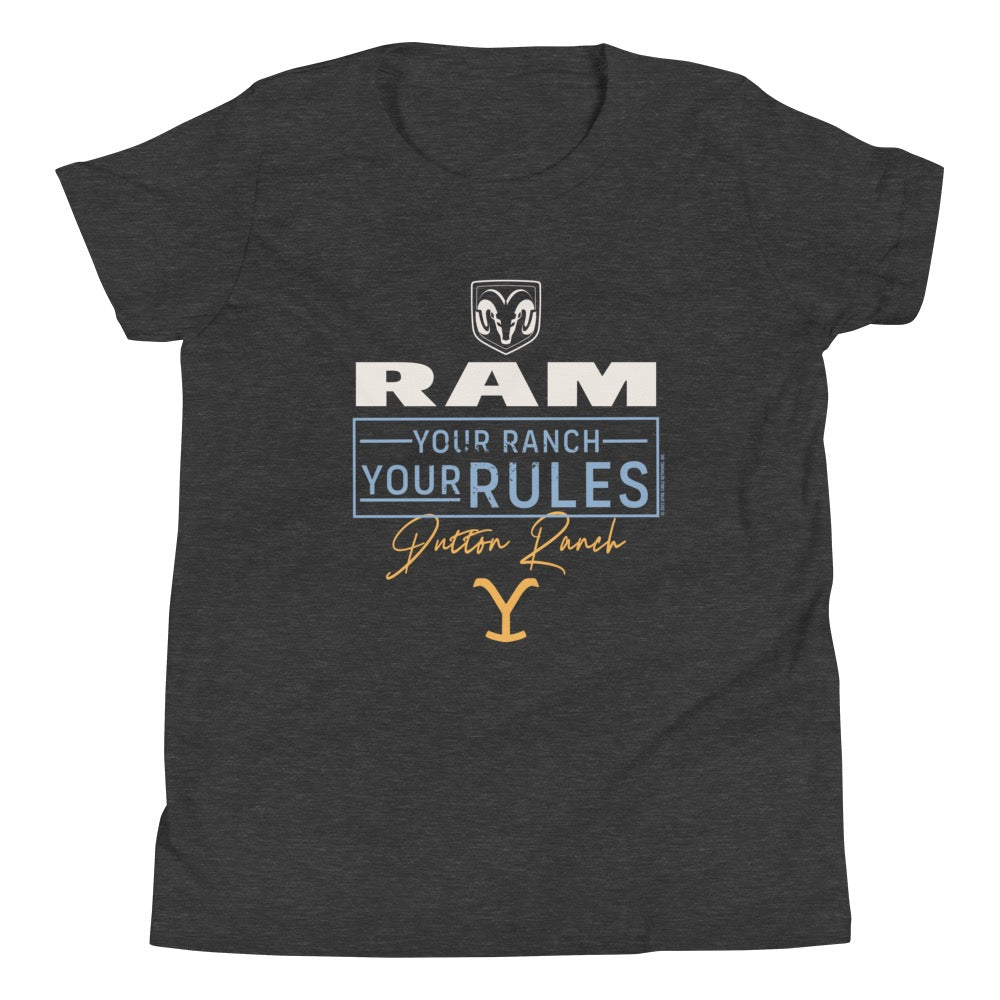 Yellowstone x Ram Your Ranch Your Rules Youth T-Shirt