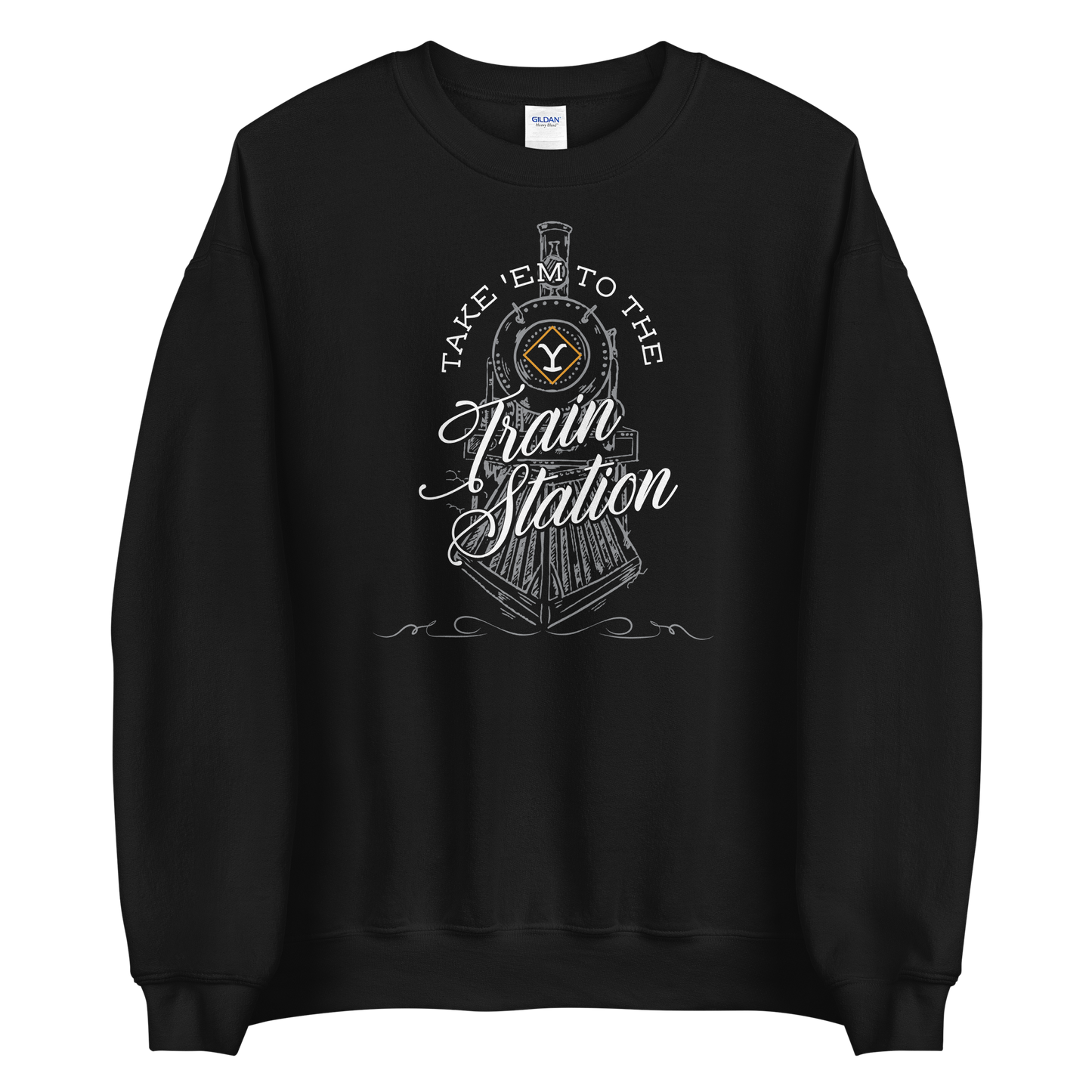Yellowstone Take 'Em To The Train Station Fleece Crewneck Sweatshirt