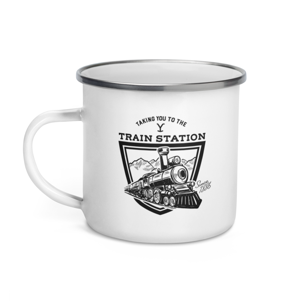 Yellowstone Taking You to the Train Station Enamel Mug Yellowstone Shop