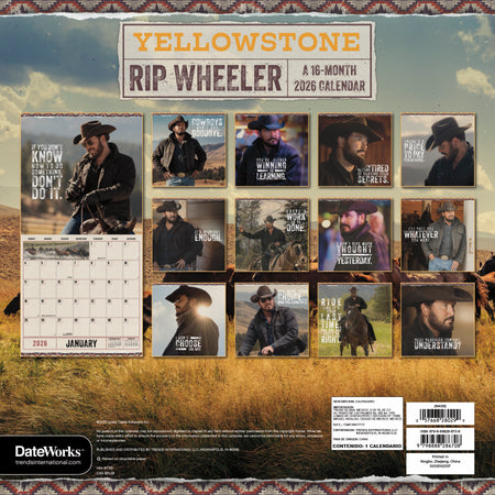Yellowstone: Rip Wheeler 2026 Wall Calendar