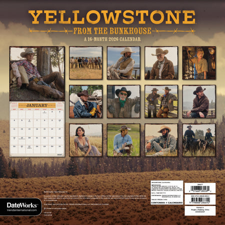 Yellowstone: From the Bunkhouse 2026 Wall Calendar