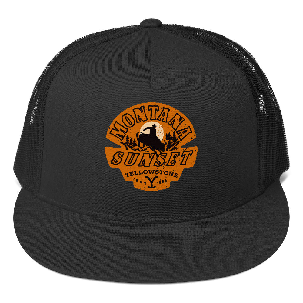 Yellowstone Montana Sunset Trucker Hat