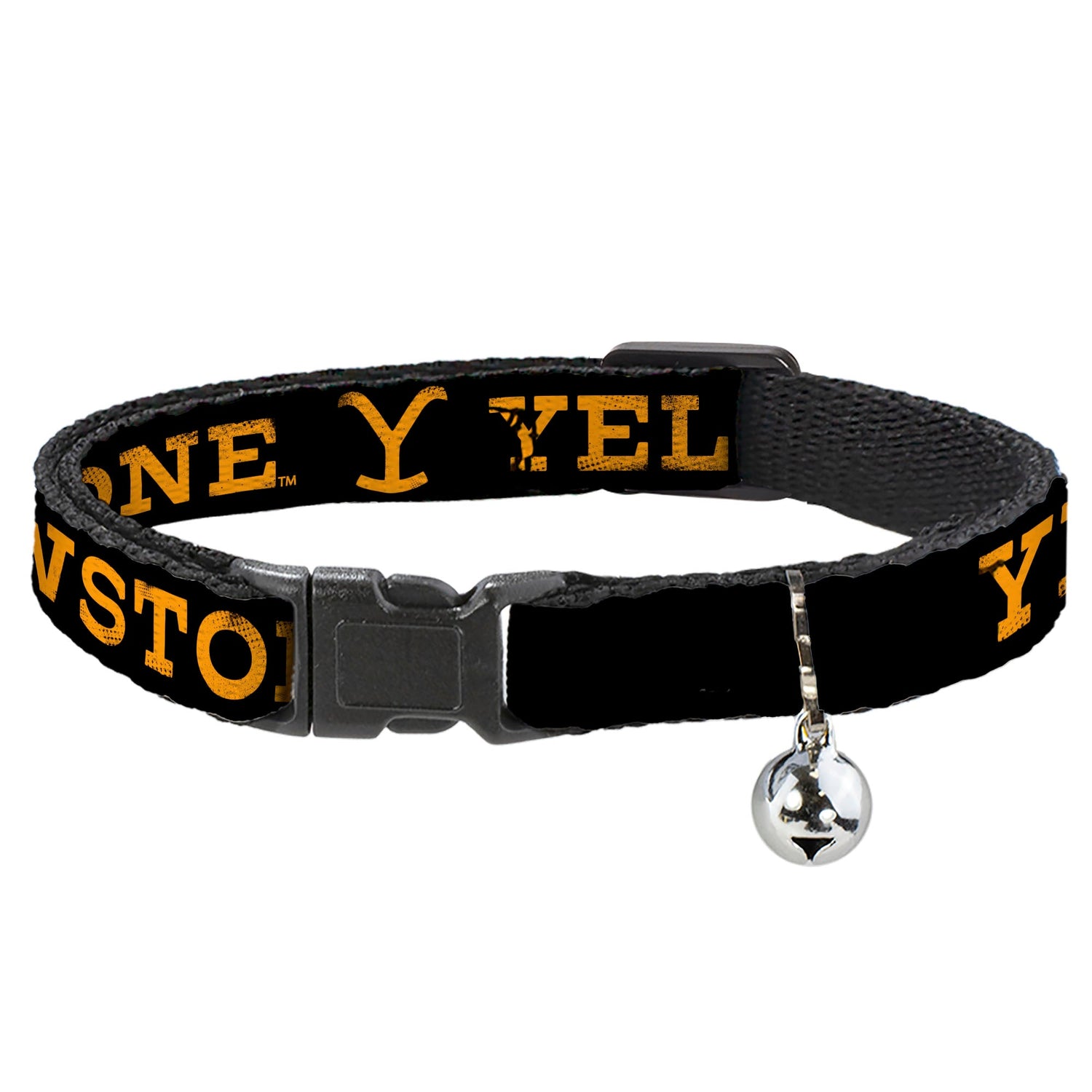 Yellowstone Weathered Black and Orange Breakaway Cat Collar with Y Logo