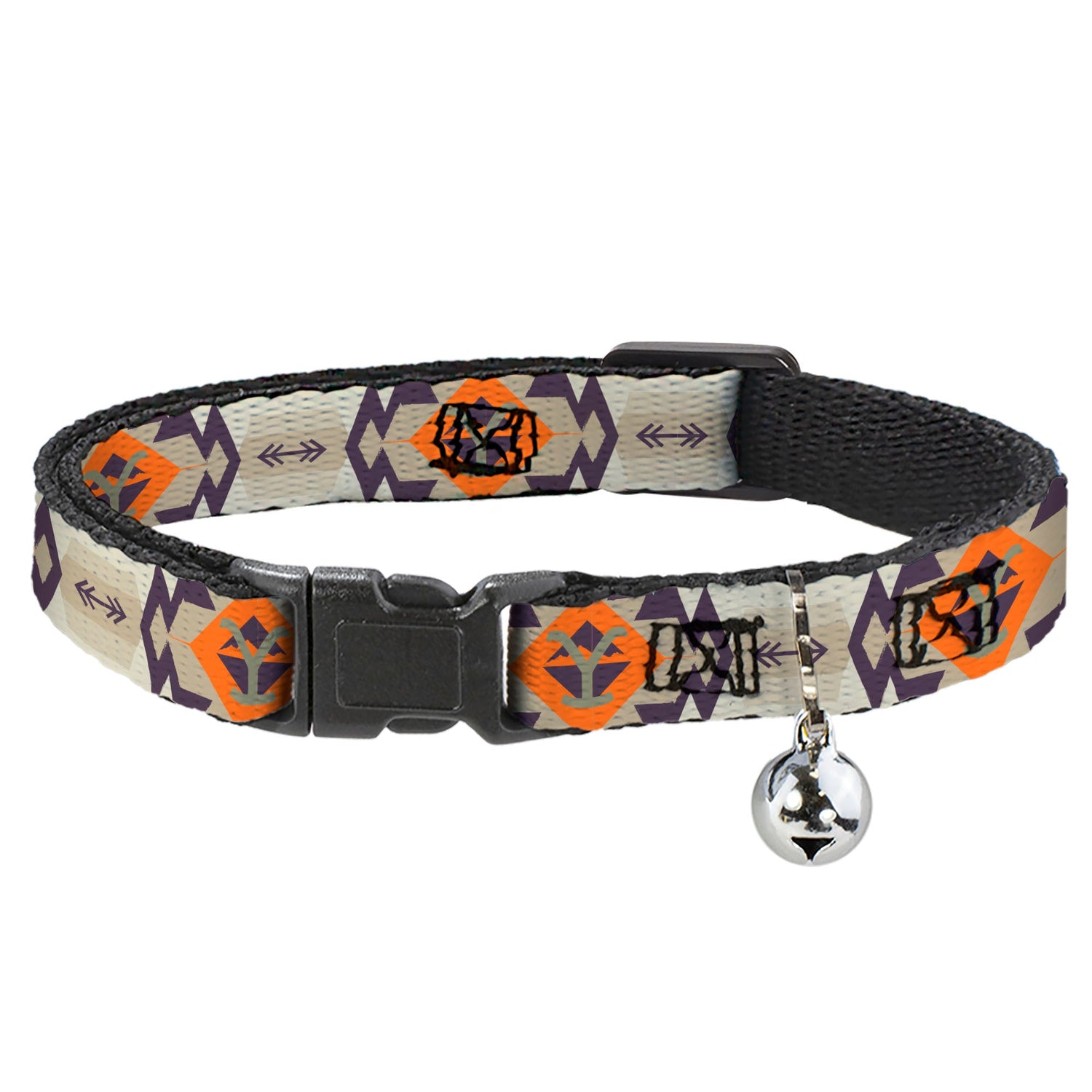 Yellowstone Y logo tribal print breakaway cat collar with bell