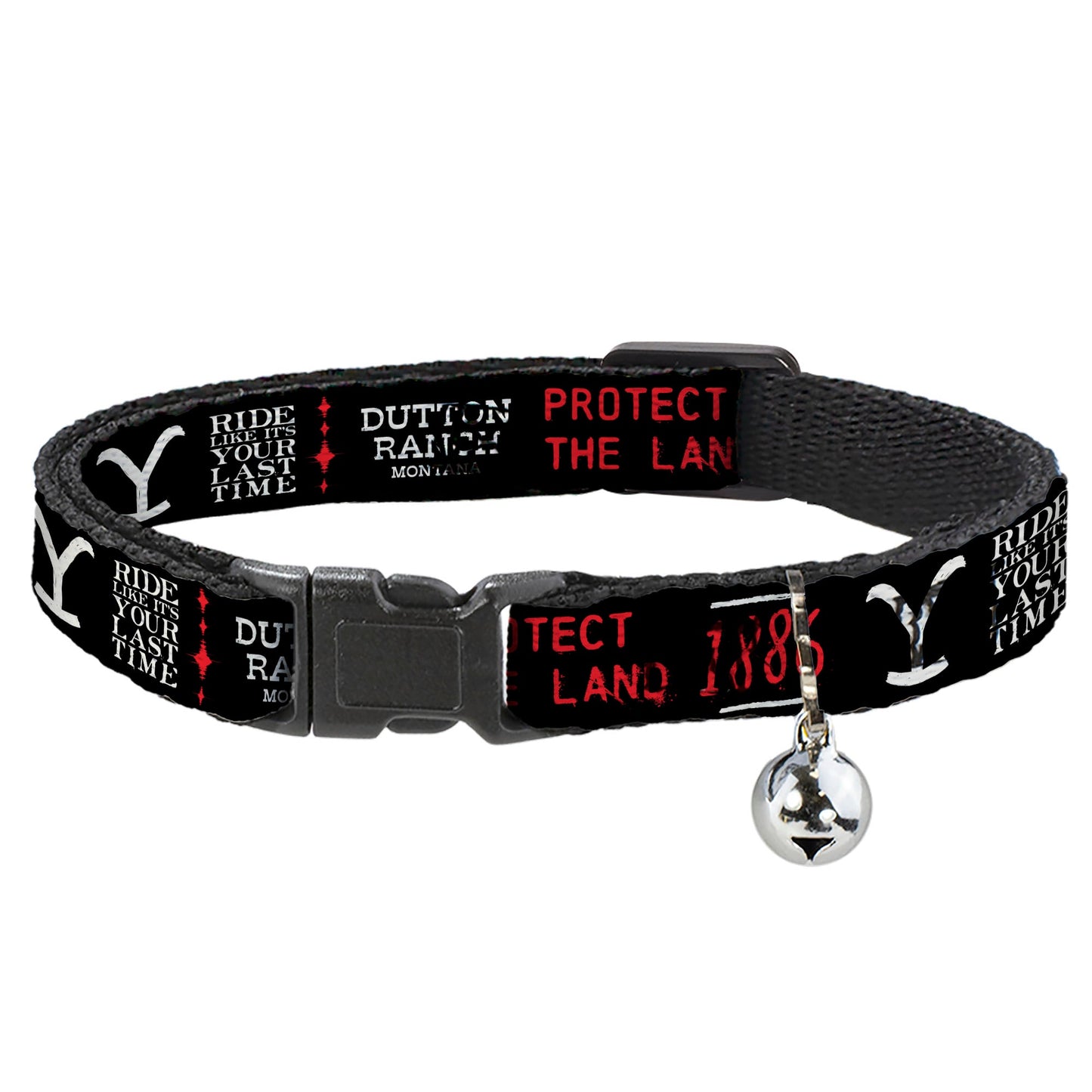 Yellowstone Dutton Ranch 1886 Icons Breakaway Cat Collar in Black White and Red