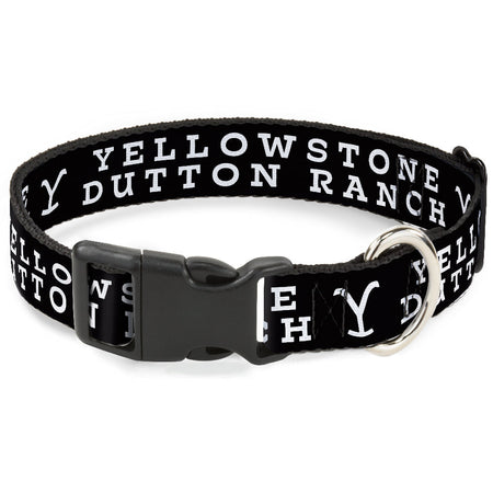 Yellowstone Dutton Ranch Logo Black and White Pet Collar