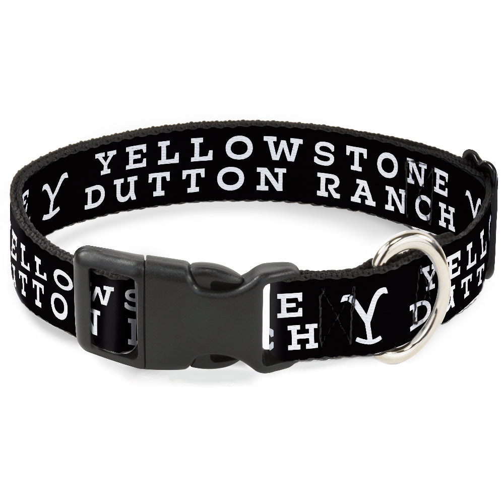 Yellowstone Dutton Ranch Logo Black and White Pet Collar