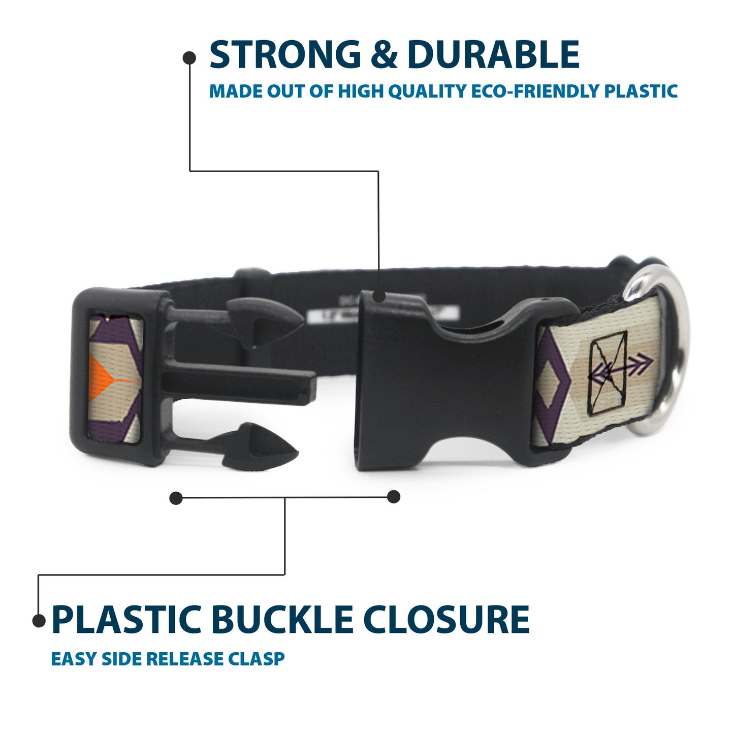 Yellowstone pet collar laid flat showing tribal design
