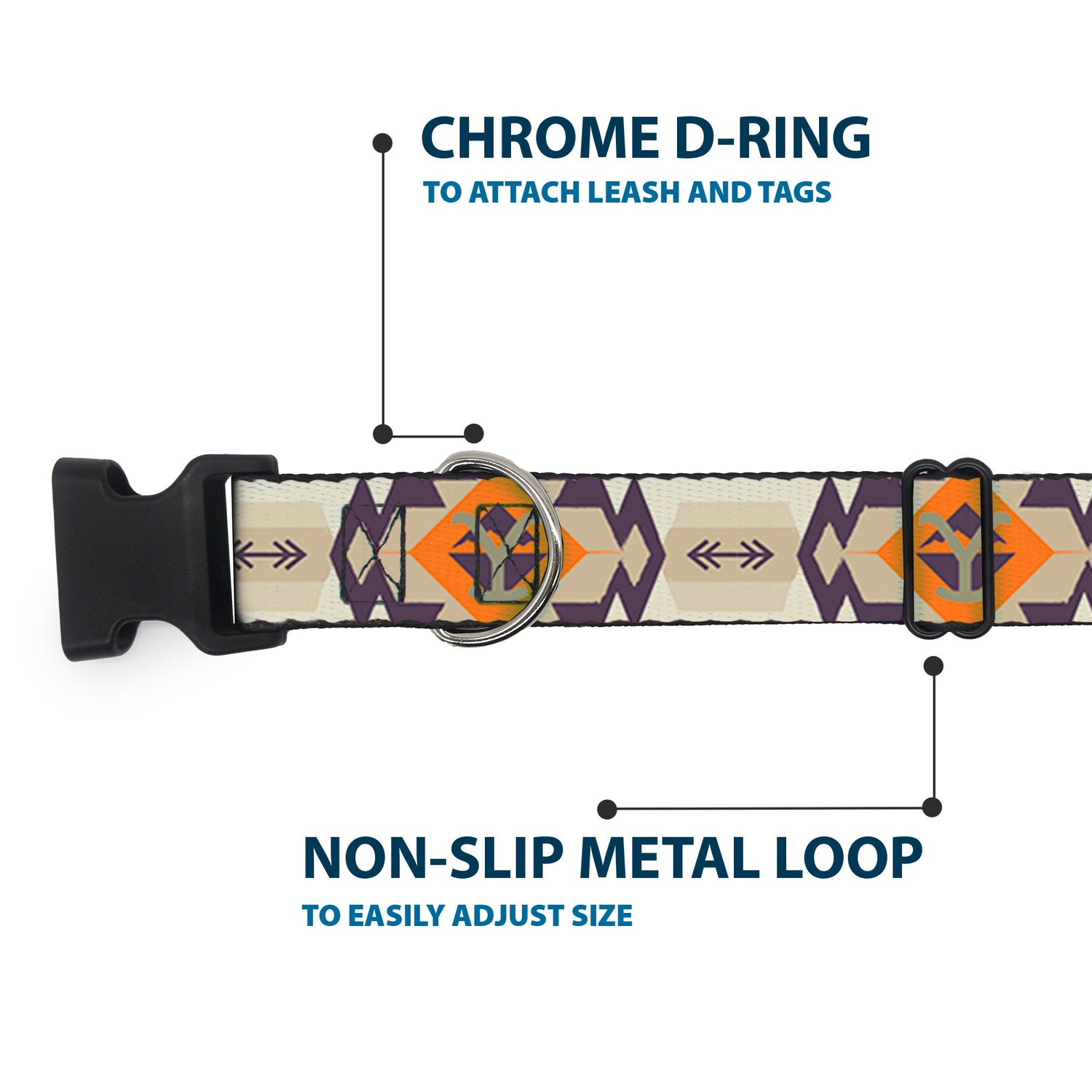 Side view of the adjustable slider on the dog collar