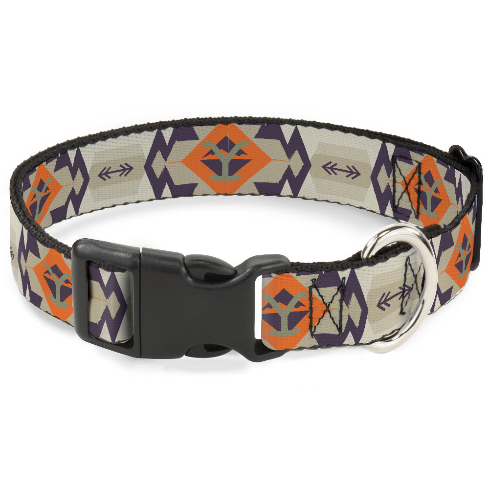 Yellowstone Y Logo Tribal Pet Collar with plastic clip