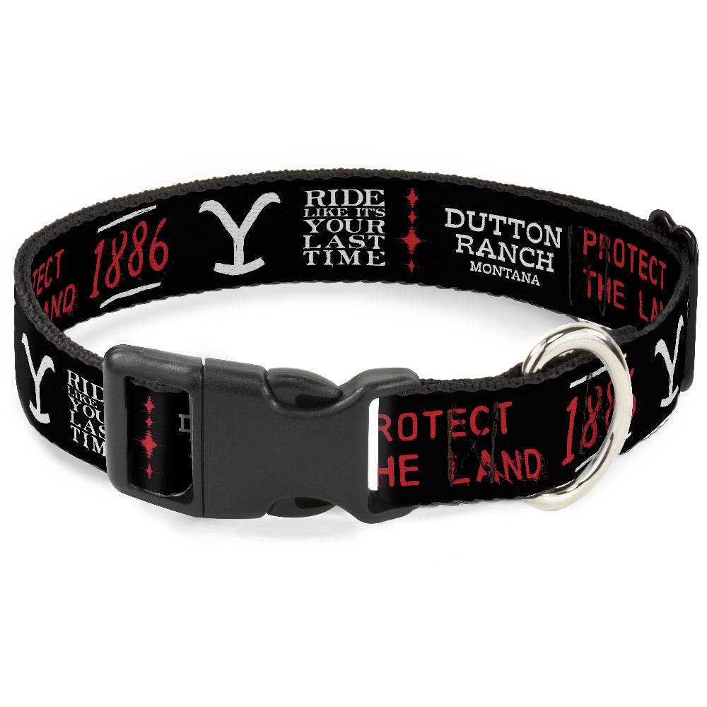 Yellowstone Dutton Ranch 1886 Icons Pet Collar in Black White and Red