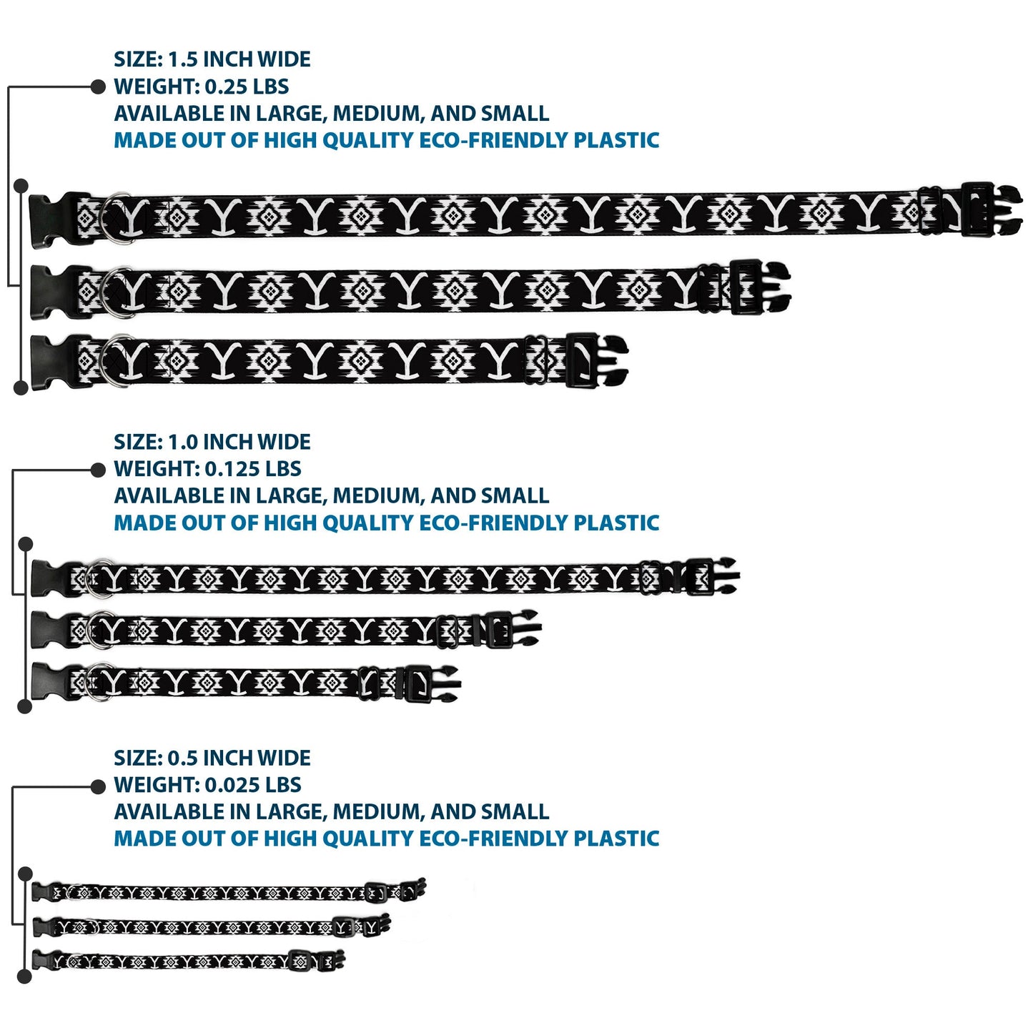 Detail of the Native American icons on the Yellowstone collar webbing