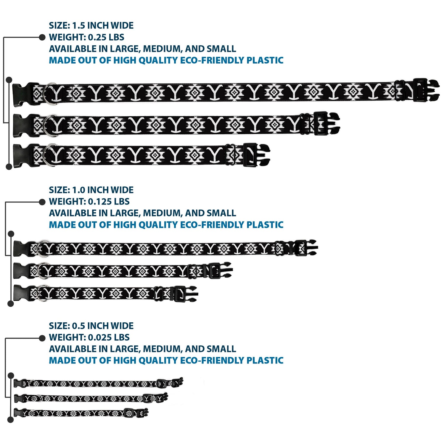 Detail of the Native American icons on the Yellowstone collar webbing