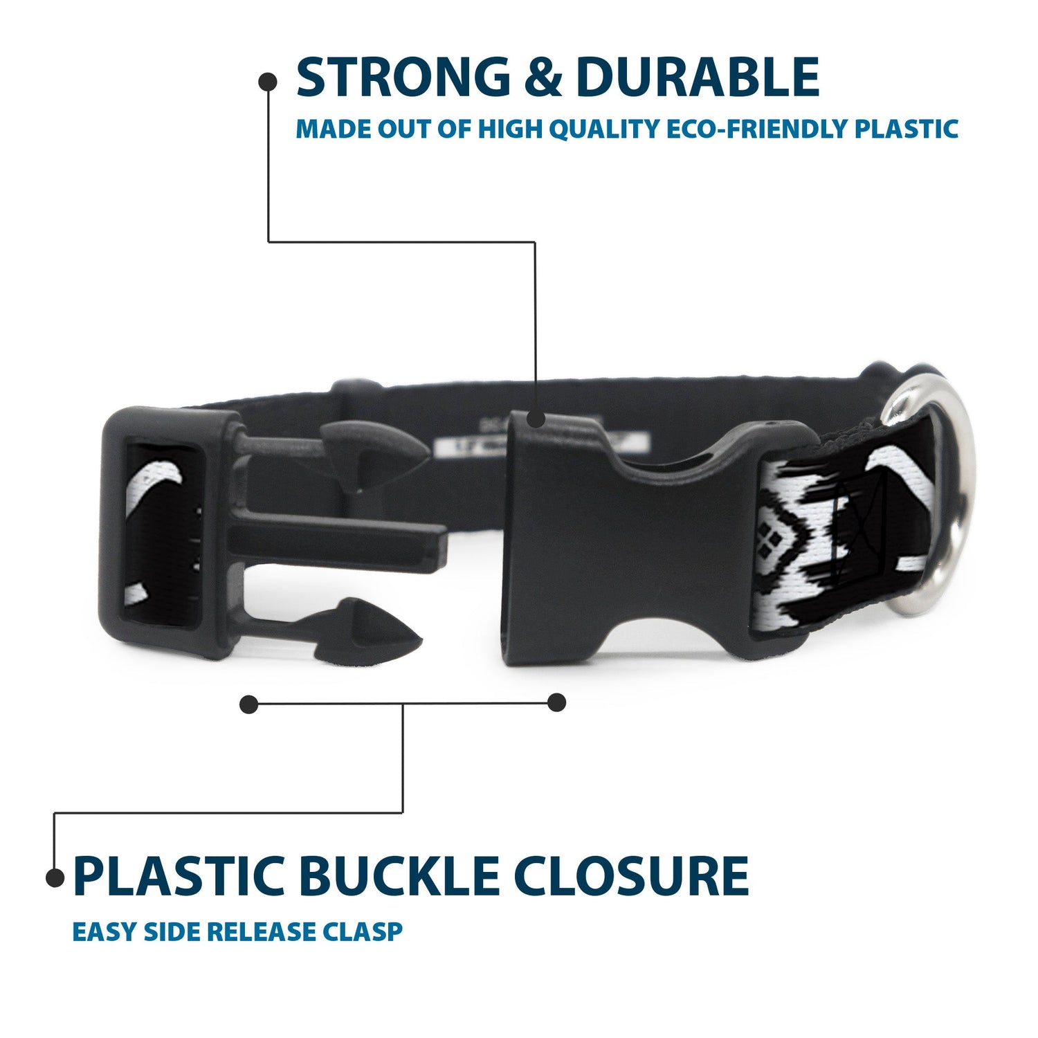 Side view showing the adjustable slider of the Dutton Ranch collar