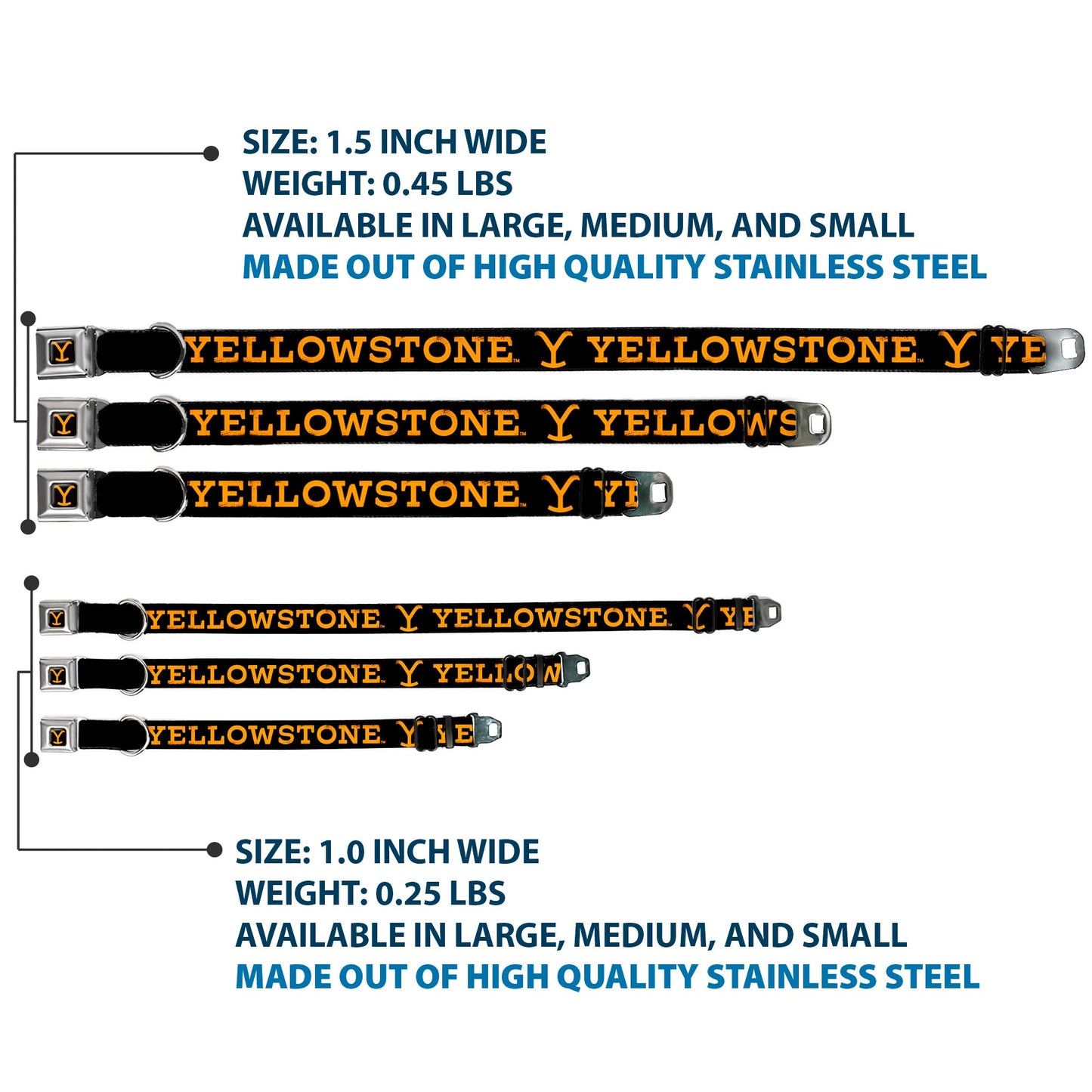 Full view of the weathered Yellowstone text and logo pattern.