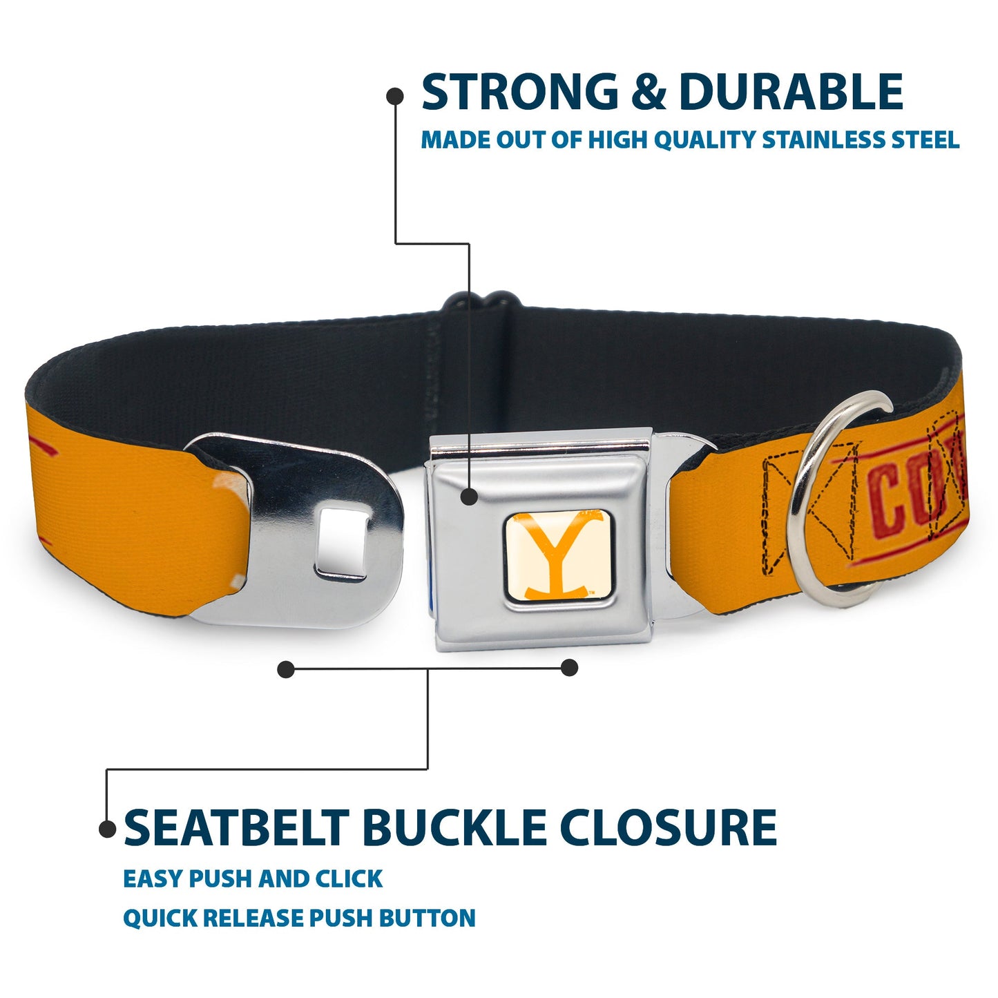 Full view of the Yellowstone Y logo weathered design pet accessory