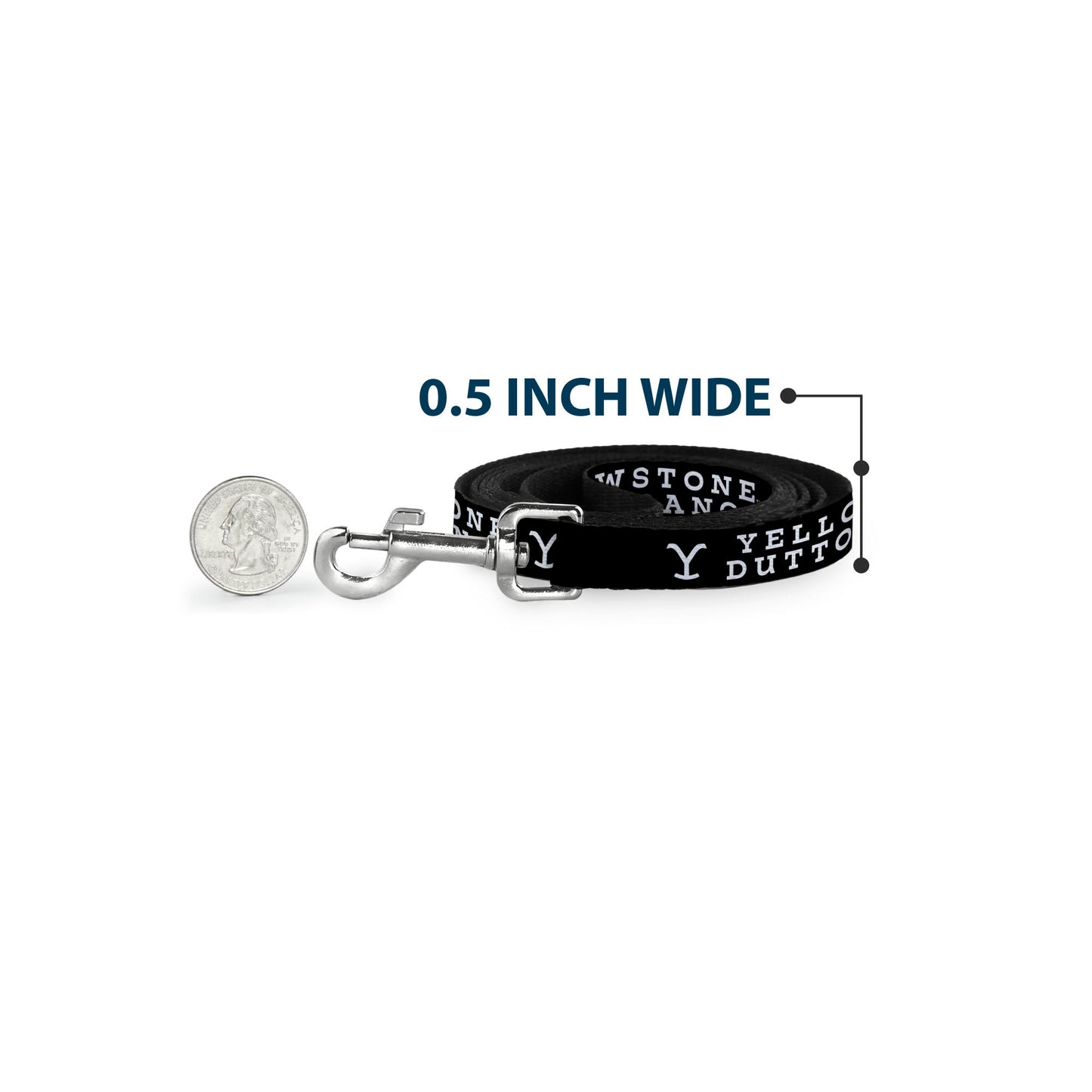 Durable black and white patterned leash for Yellowstone fans.