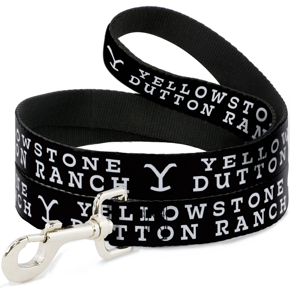 Yellowstone Dutton Ranch black and white logo pet leash.