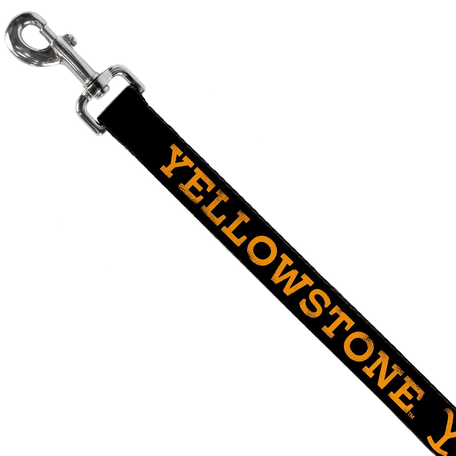 Full view of the 6-foot Yellowstone dog leash showing the repeating Y logo