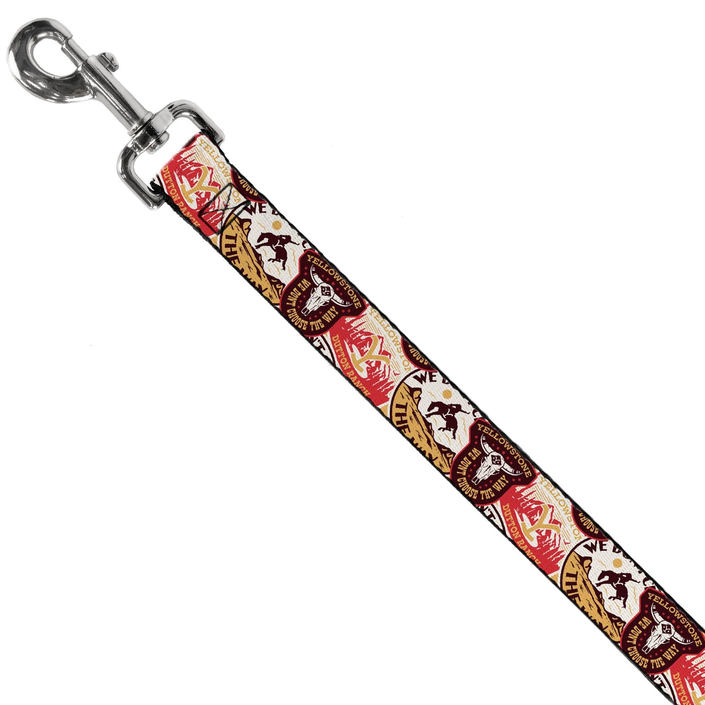 Close-up of the steel swivel snap hook on the Yellowstone dog leash