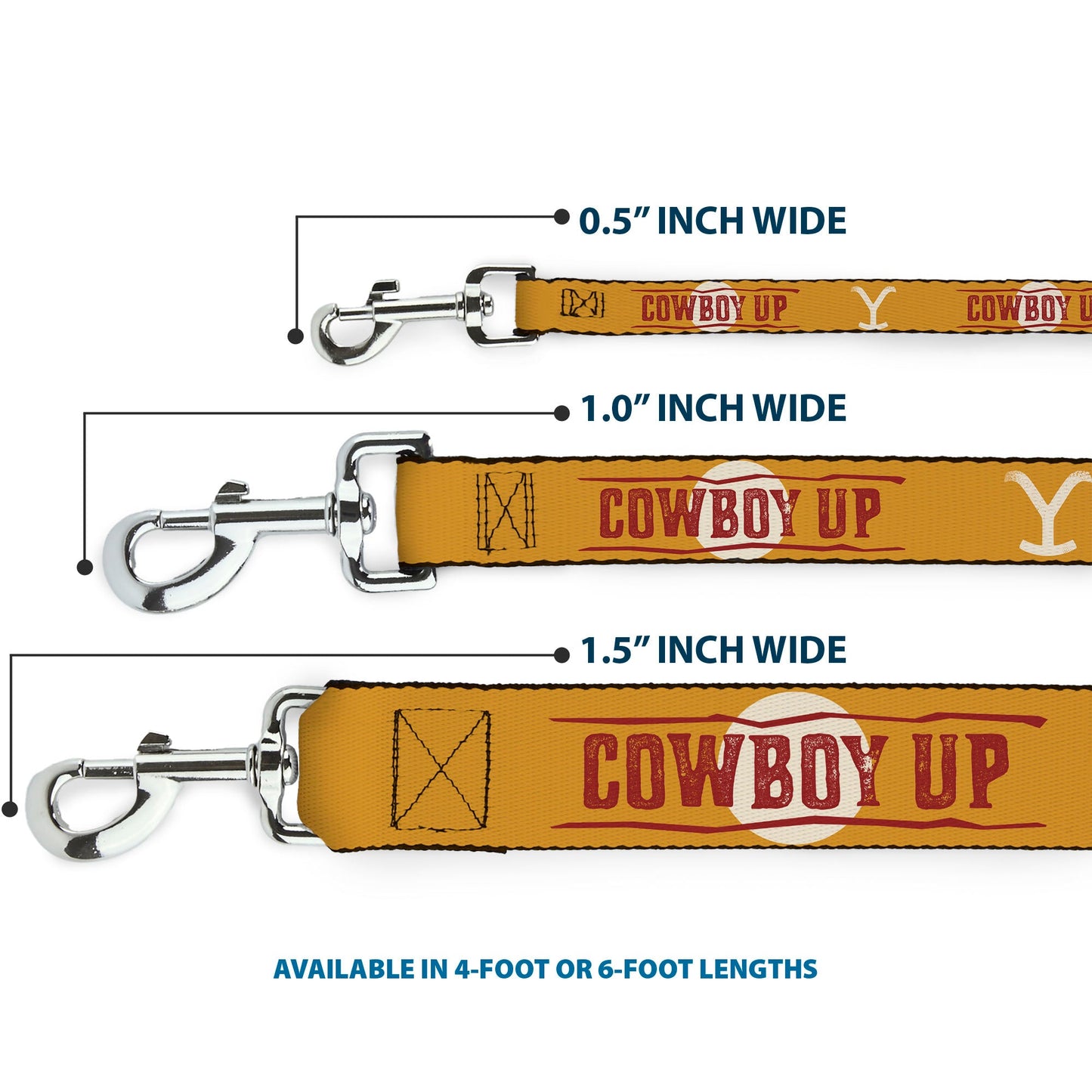 Durable steel swivel snap hook on Yellowstone dog lead