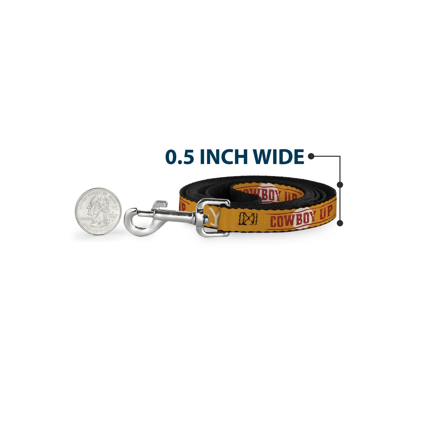 High-density polyester webbing detail of the Cowboy Up leash