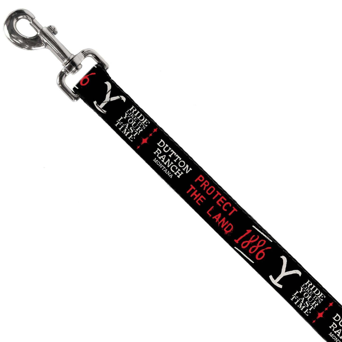 Close up of the heavy duty steel swivel snap hook on the Yellowstone dog leash