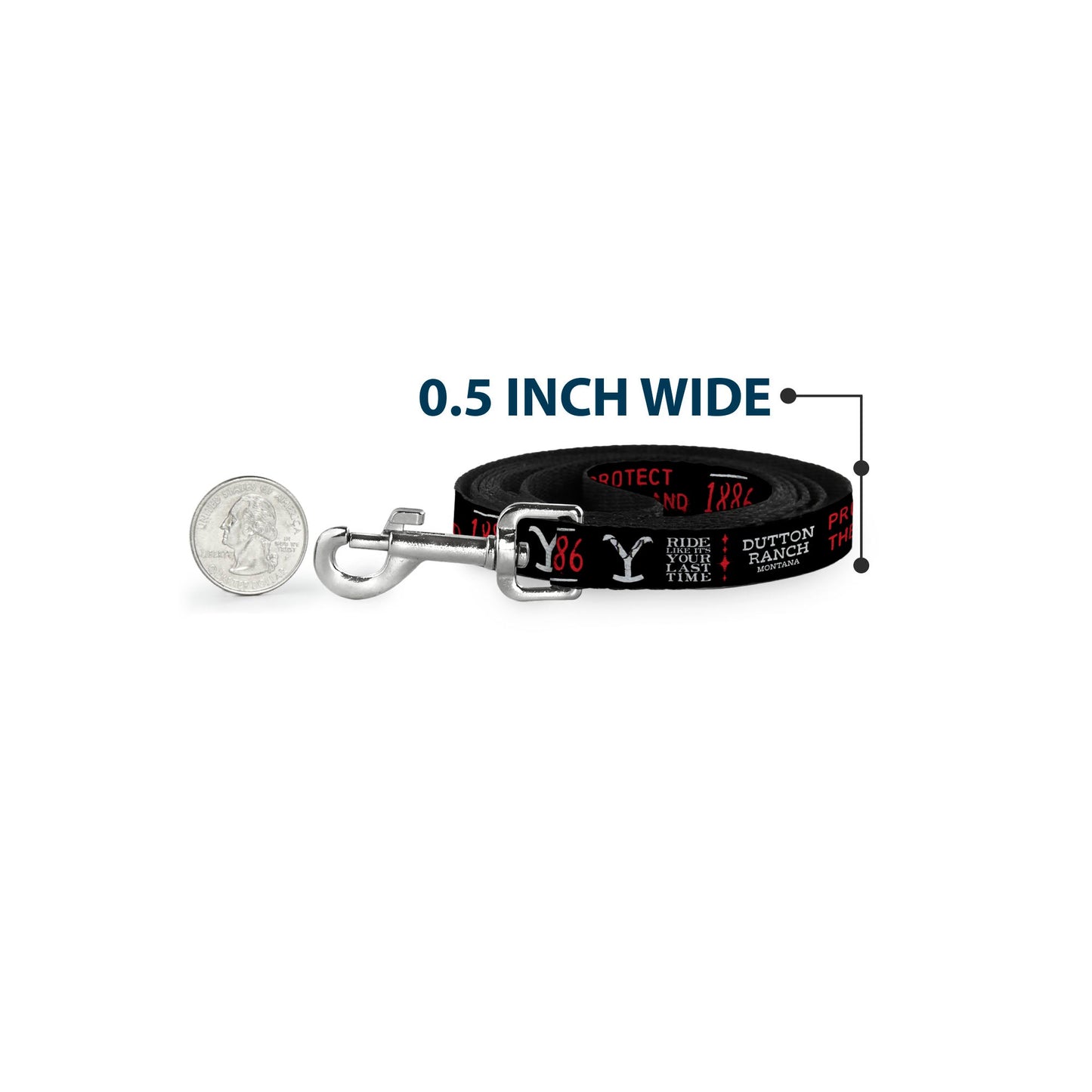 The Yellowstone dog leash handle showing the reinforced stitching and texture