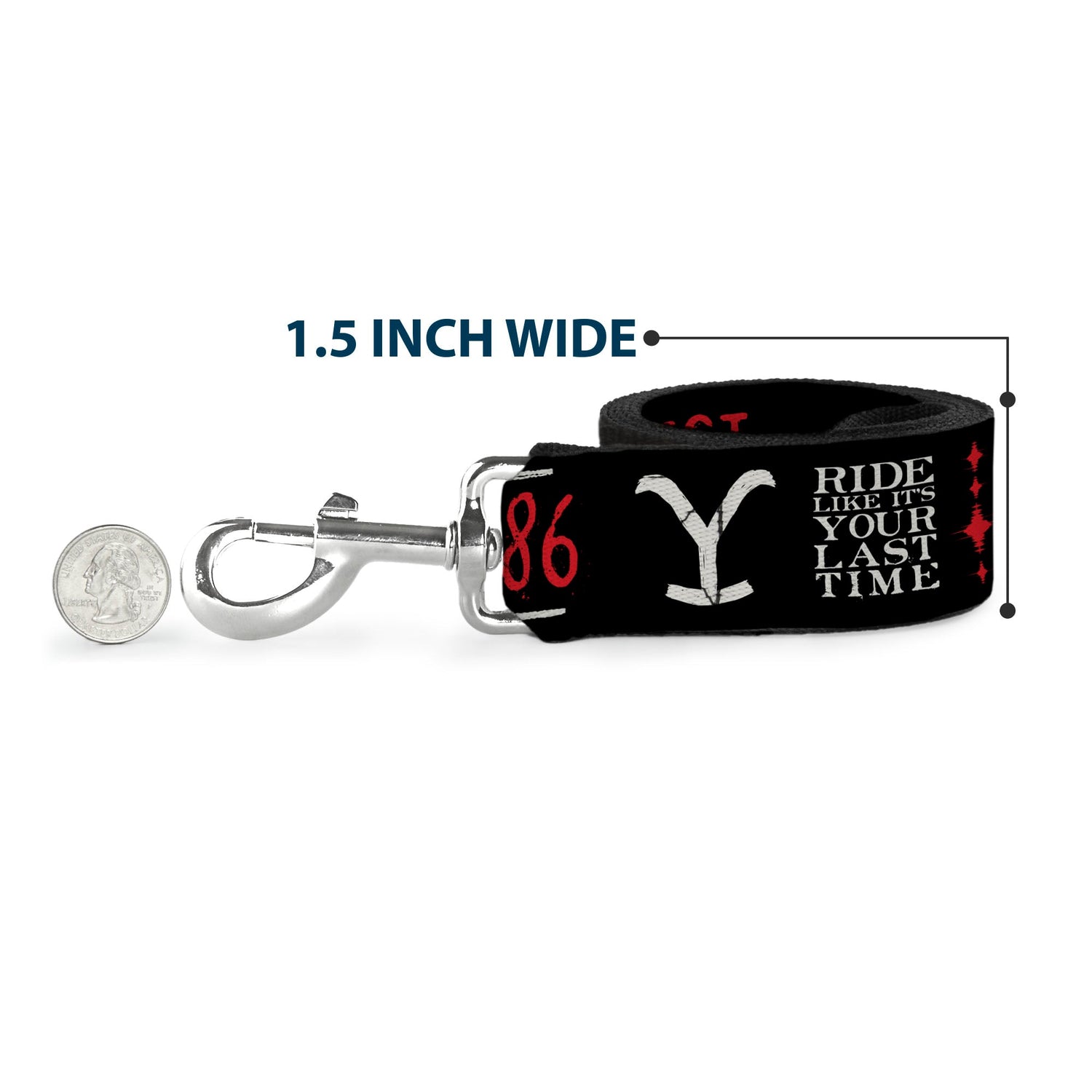 Official Yellowstone branding on the dog leash packaging and hardware
