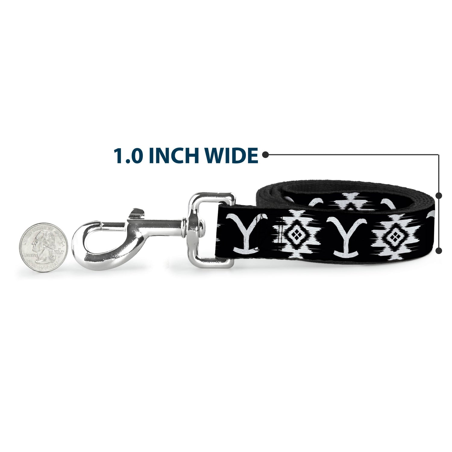 Durable stitching and handle detail on the Yellowstone Dutton Ranch pet leash