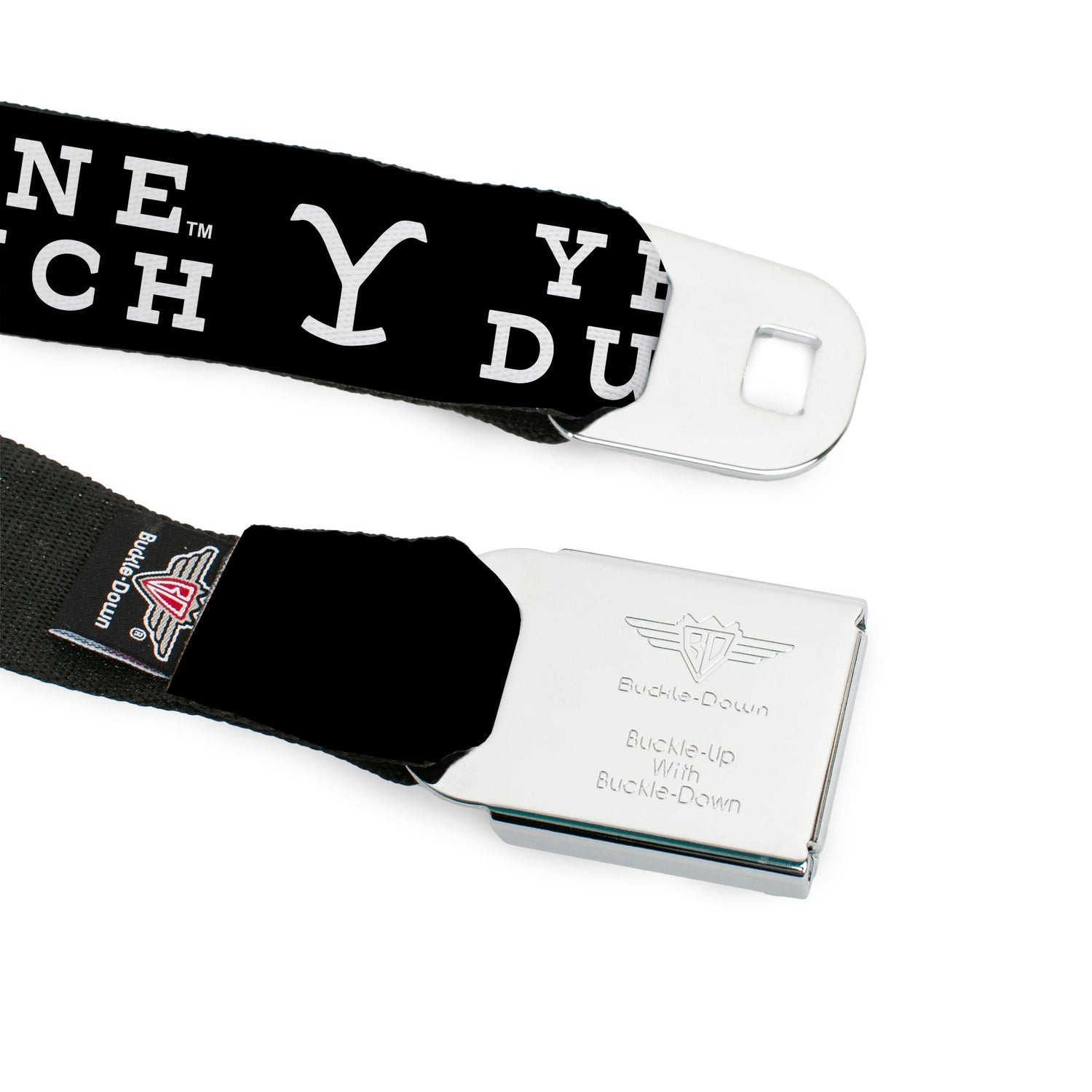 Yellowstone seatbelt belt laid out to show the full design pattern