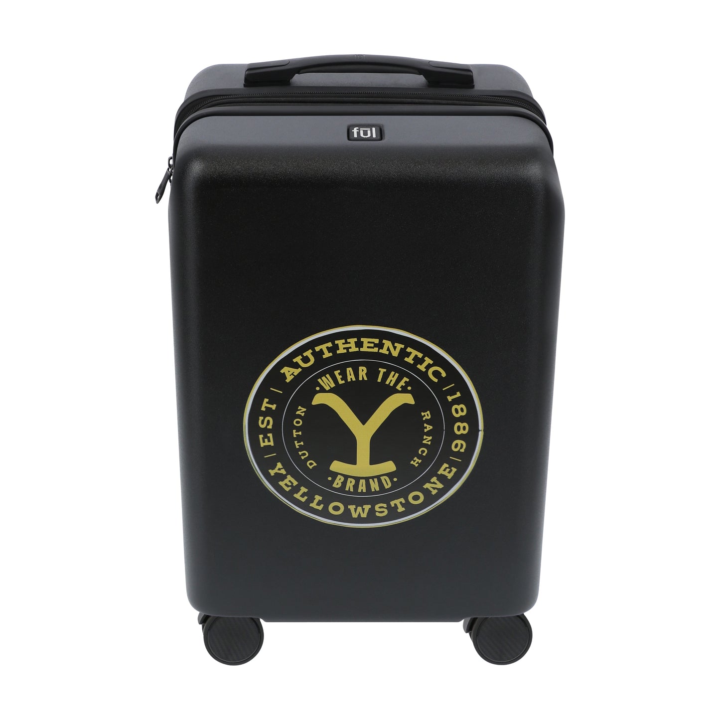 Back of Yellowstone luggage highlighting the telescopic pull handle