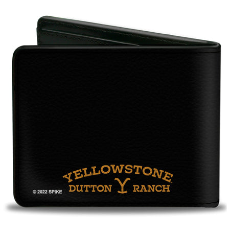 Interior view of opened Yellowstone bi-fold wallet showing card slots