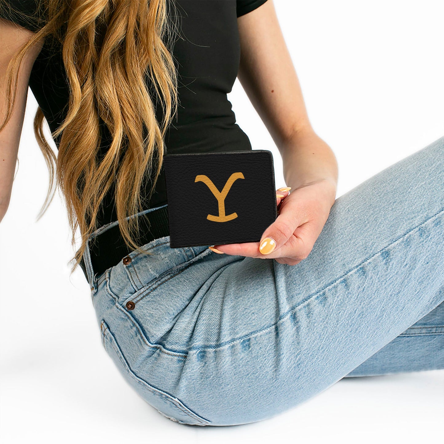 Angled view of Yellowstone Y logo and title icon wallet design